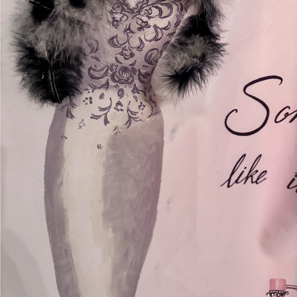 Elegant Fashion Shower Curtain - Pink and Black - Picture 9 of 9